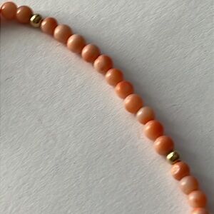 Vintage Orange Coral 7” Bracelet